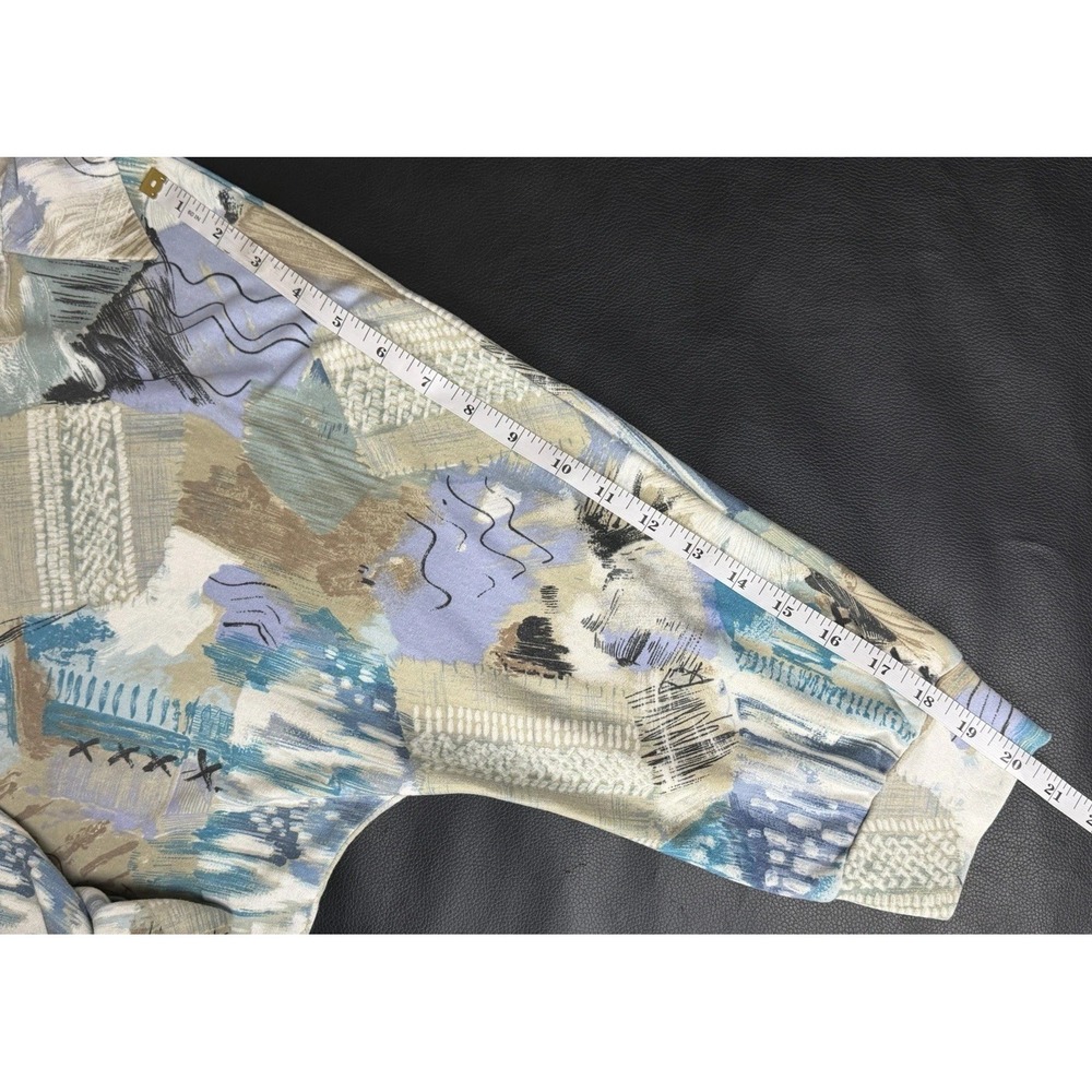VTG Kay Silver Abstract Art to Wear Shirt(L) Skirt(M) Set Pastel Brushstroke 80s - Picture 10 of 14